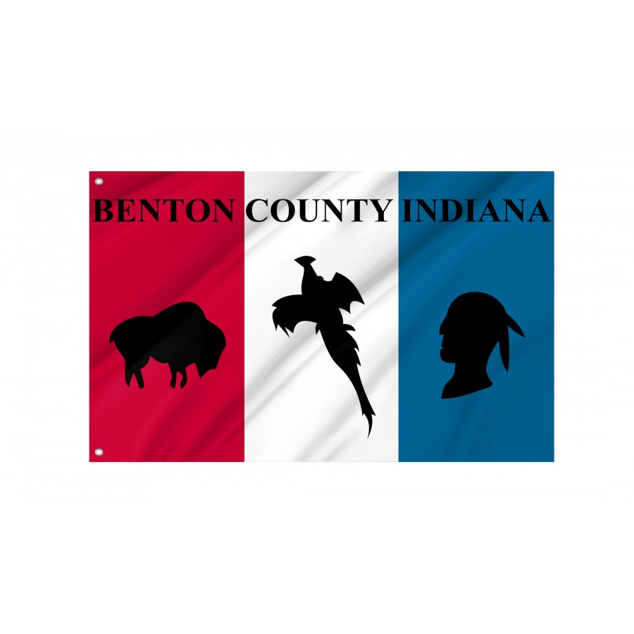 Flag of Benton County, Indiana, Patriotic Flags, Unique Design Print, Flags for Indoor & Outdoor Use