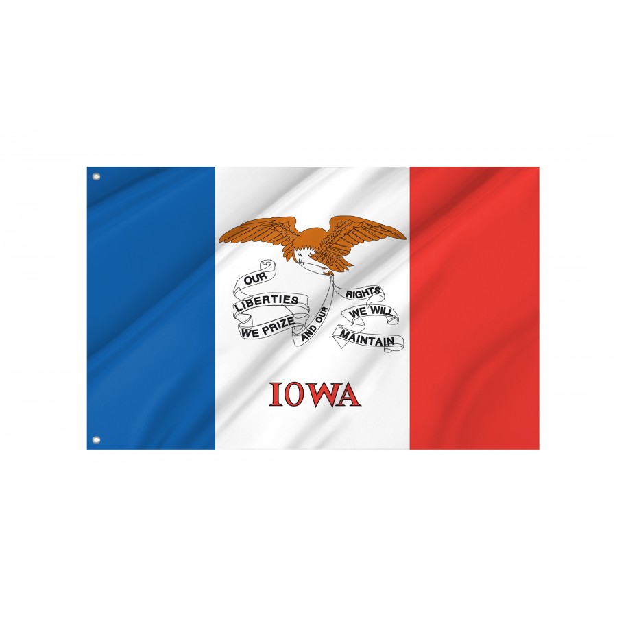 Flag of Iowa State, Patriotic Flags, Unique Design Print, Flags for Indoor & Outdoor Use