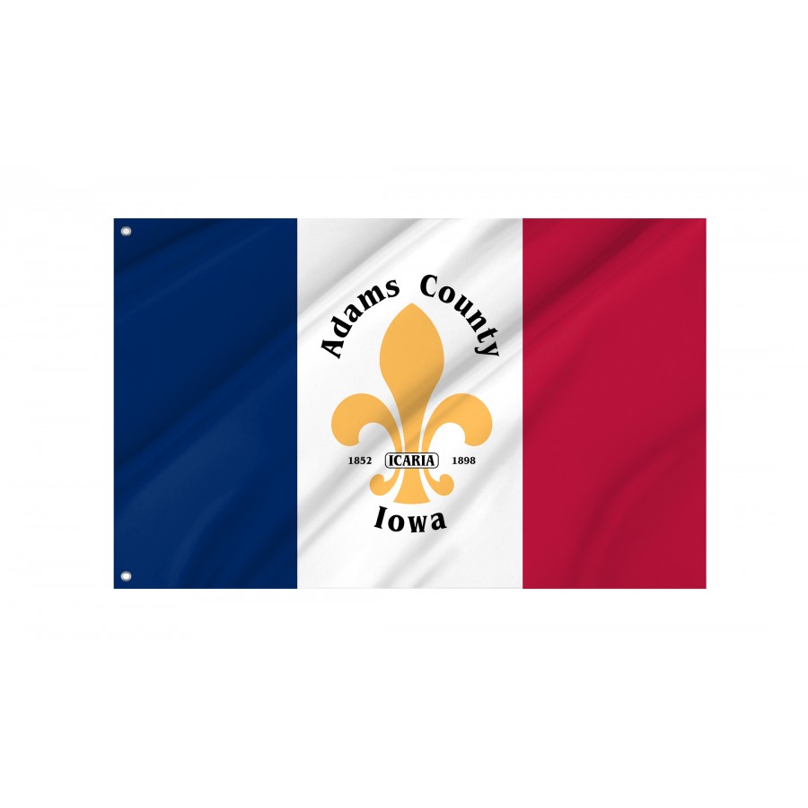 Flag of Adams County, Iowa, Patriotic Flags, Unique Design Print, Flags for Indoor & Outdoor Use