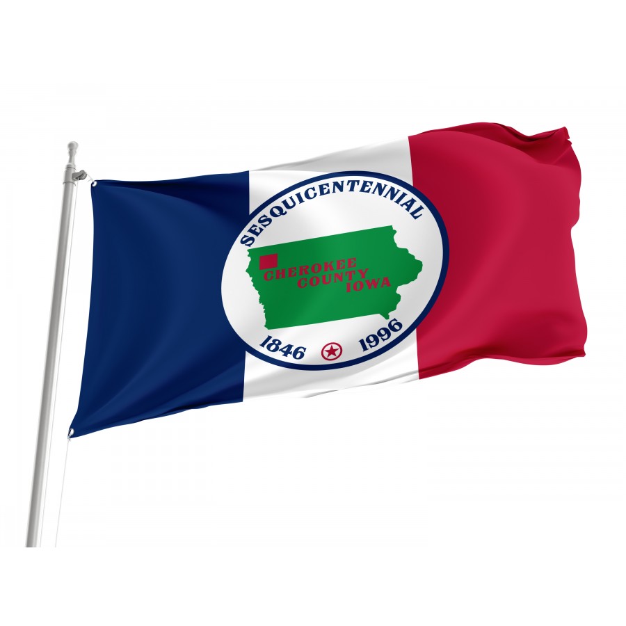 Flag of Cherokee County, Iowa, Patriotic Flags, Unique Design Print, Flags for Indoor & Outdoor Use