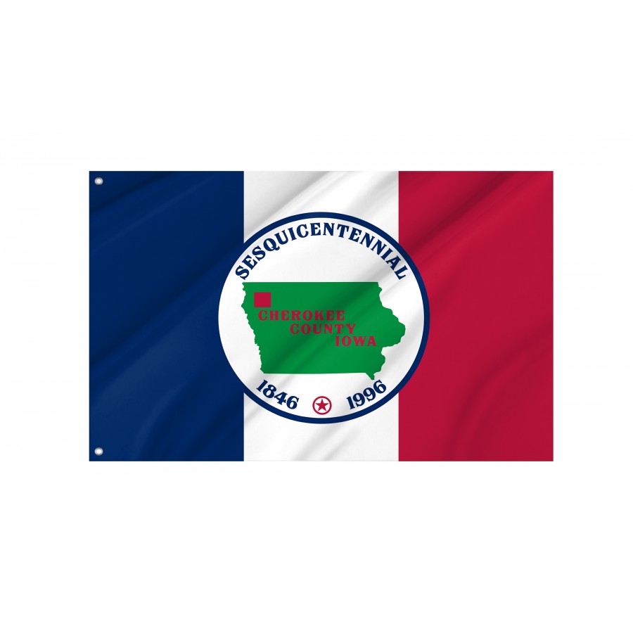 Flag of Cherokee County, Iowa, Patriotic Flags, Unique Design Print, Flags for Indoor & Outdoor Use
