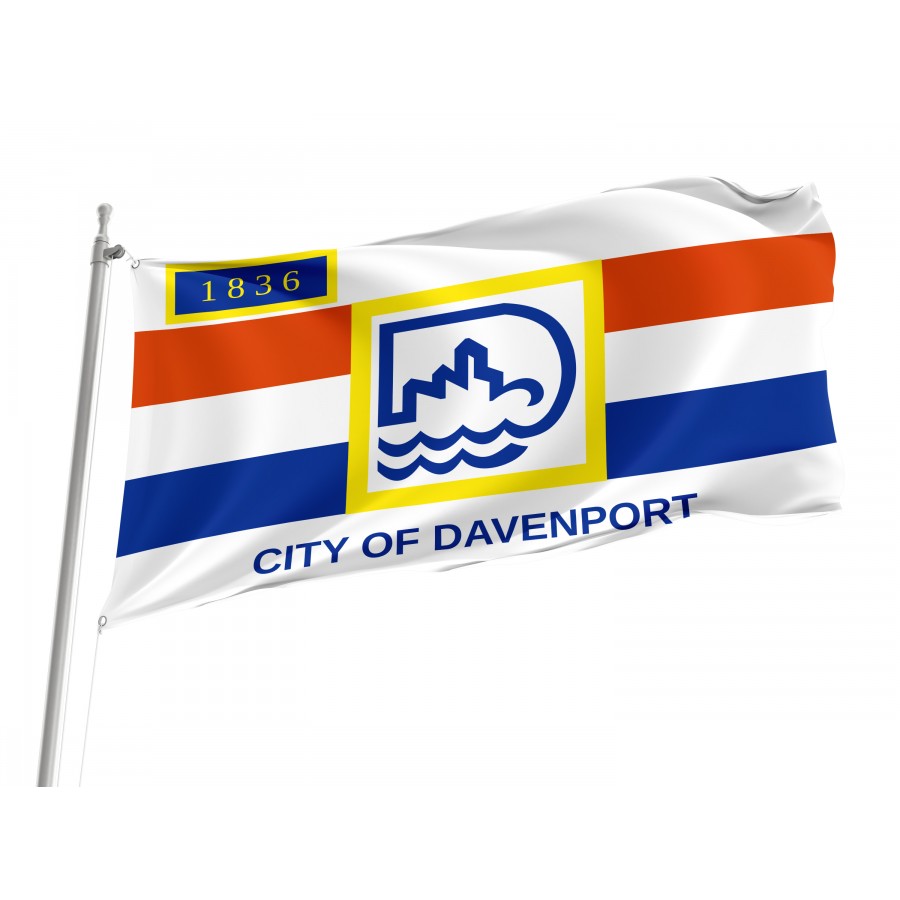 Flag of Davenport, Iowa, Patriotic Flags, Unique Design Print, Flags for Indoor & Outdoor Use