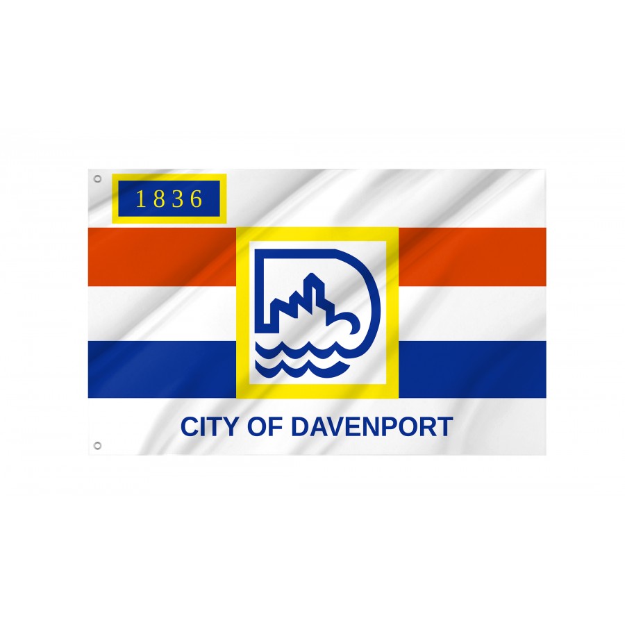 Flag of Davenport, Iowa, Patriotic Flags, Unique Design Print, Flags for Indoor & Outdoor Use