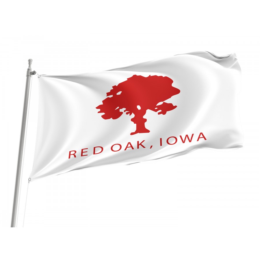 Flag of Red Oak,Iowa, Patriotic Flags, Unique Design Print, Flags for Indoor & Outdoor Use