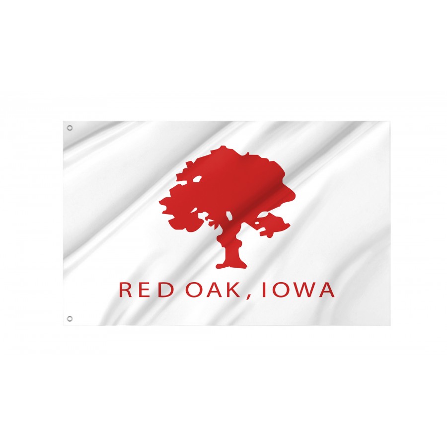 Flag of Red Oak,Iowa, Patriotic Flags, Unique Design Print, Flags for Indoor & Outdoor Use