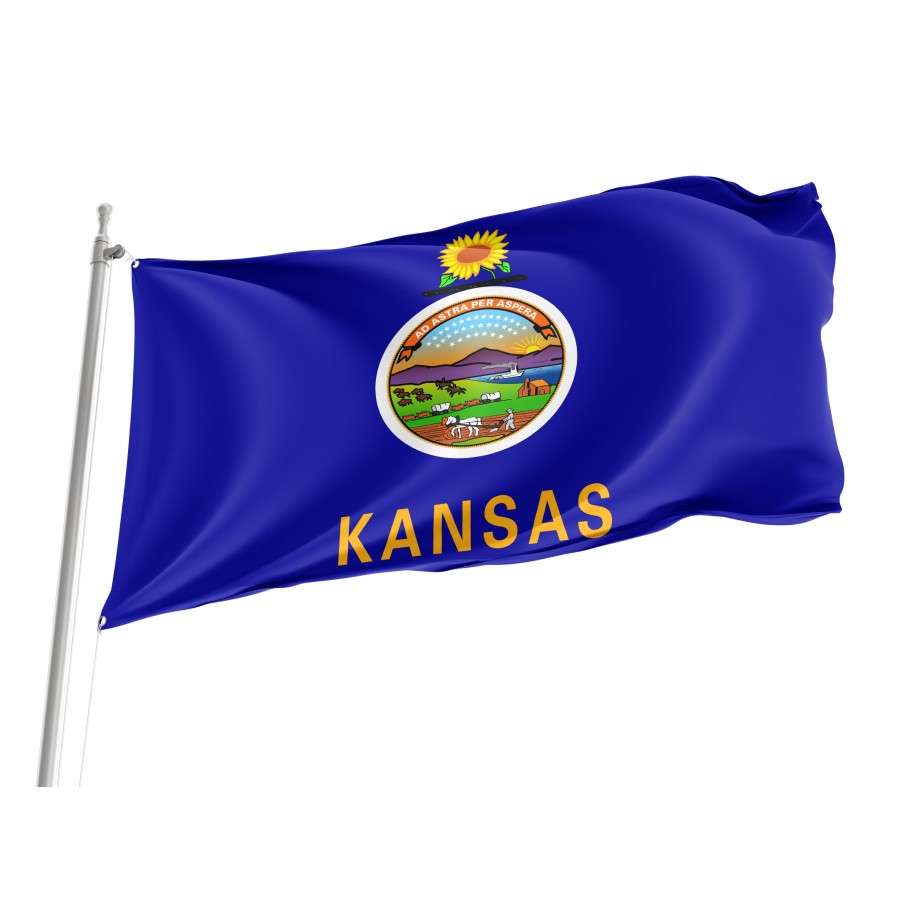 Flag of Kansas State, Patriotic Flags, Unique Design Print, Flags for Indoor & Outdoor Use