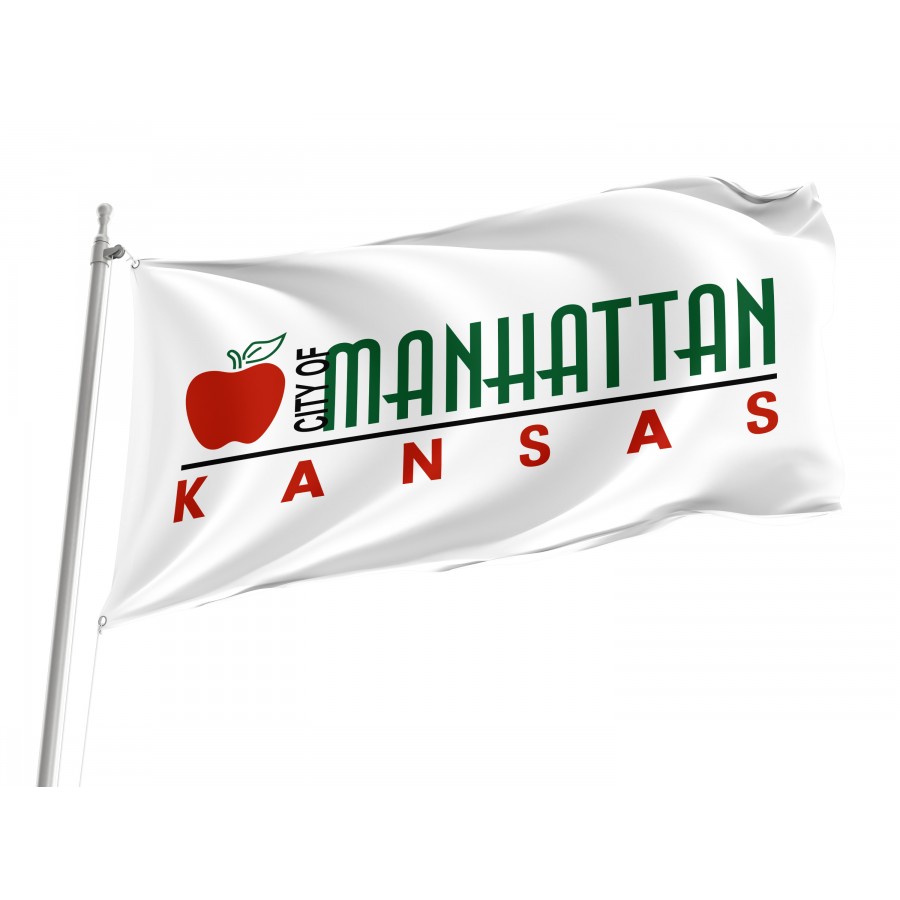 Flag of Manhattan, Kansas, Patriotic Flags, Unique Design Print, Flags for Indoor & Outdoor Use