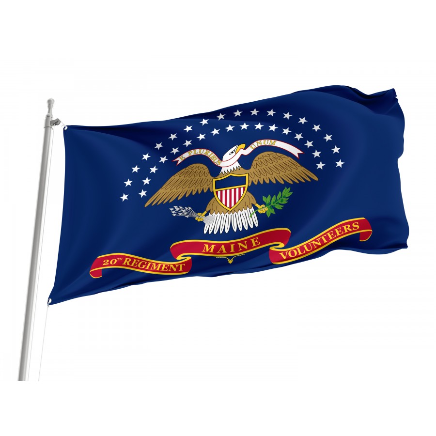 Flag of 20th Maine Volunteer Infantry Regiment, Patriotic Flags, Unique Design Print, Flags for Indoor & Outdoor Use