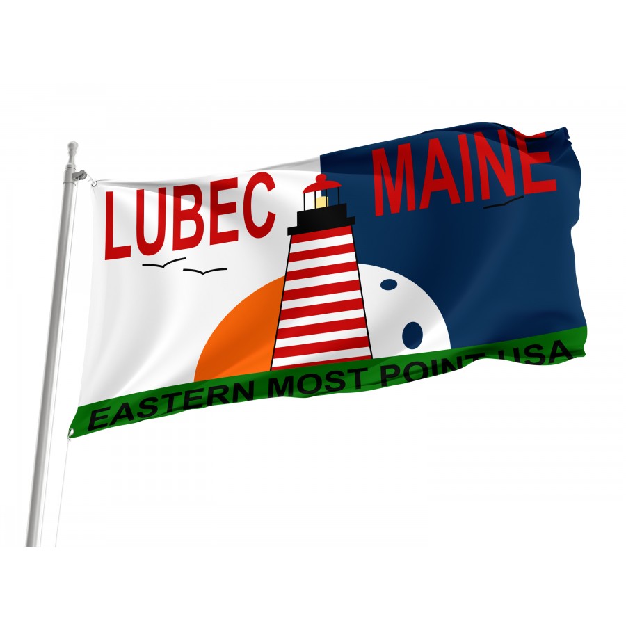 Flag of Lubec, Maine, Patriotic Flags, Unique Design Print, Flags for Indoor & Outdoor Use