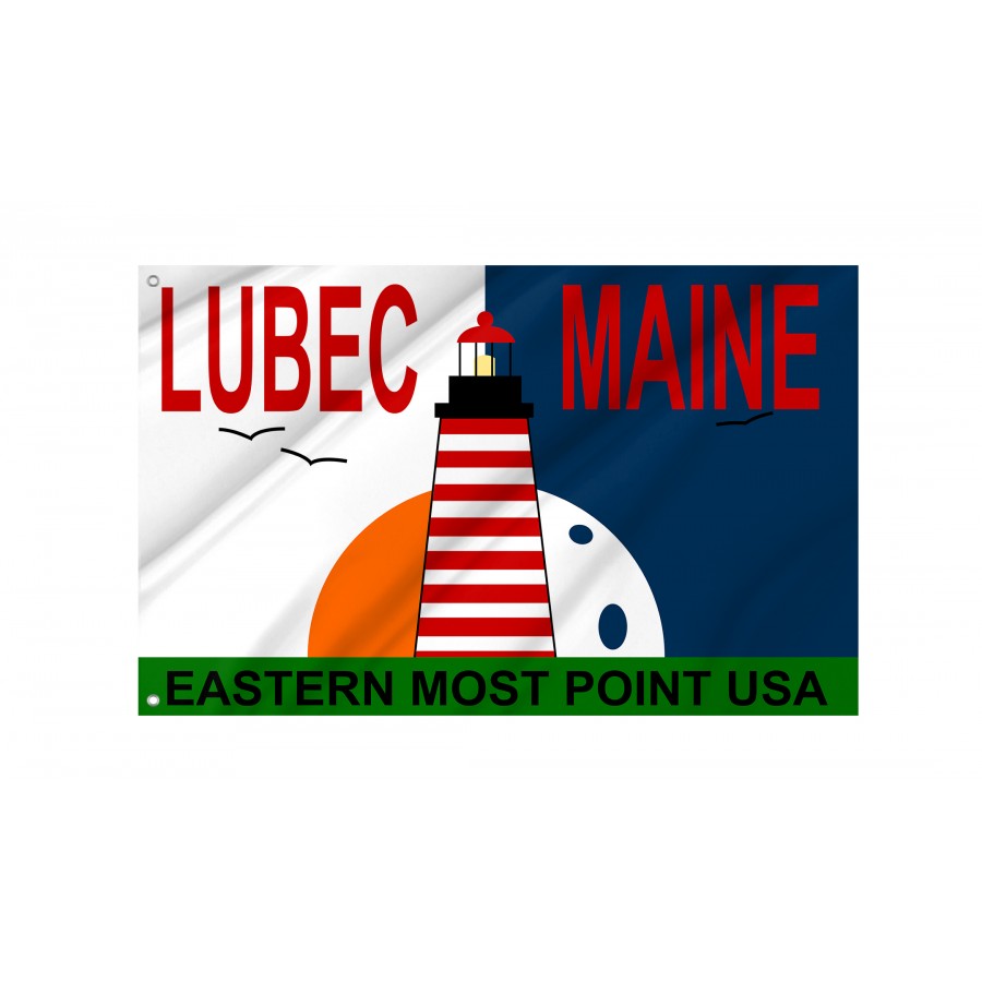 Flag of Lubec, Maine, Patriotic Flags, Unique Design Print, Flags for Indoor & Outdoor Use