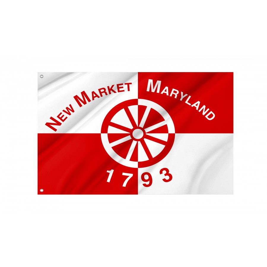 Flag of New Market, Maryland, Patriotic Flags, Unique Design Print, Flags for Indoor & Outdoor Use
