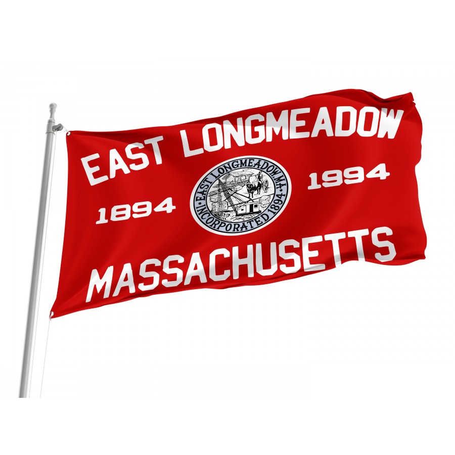 Flag of East Longmeadow, Massachusetts, Patriotic Flags, Unique Design Print, Flags for Indoor & Outdoor Use