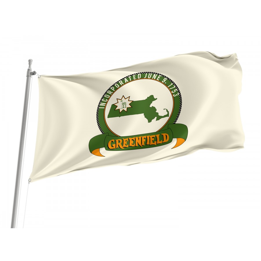 Flag of Greenfield, Massachusetts, Patriotic Flags, Unique Design Print, Flags for Indoor & Outdoor Use