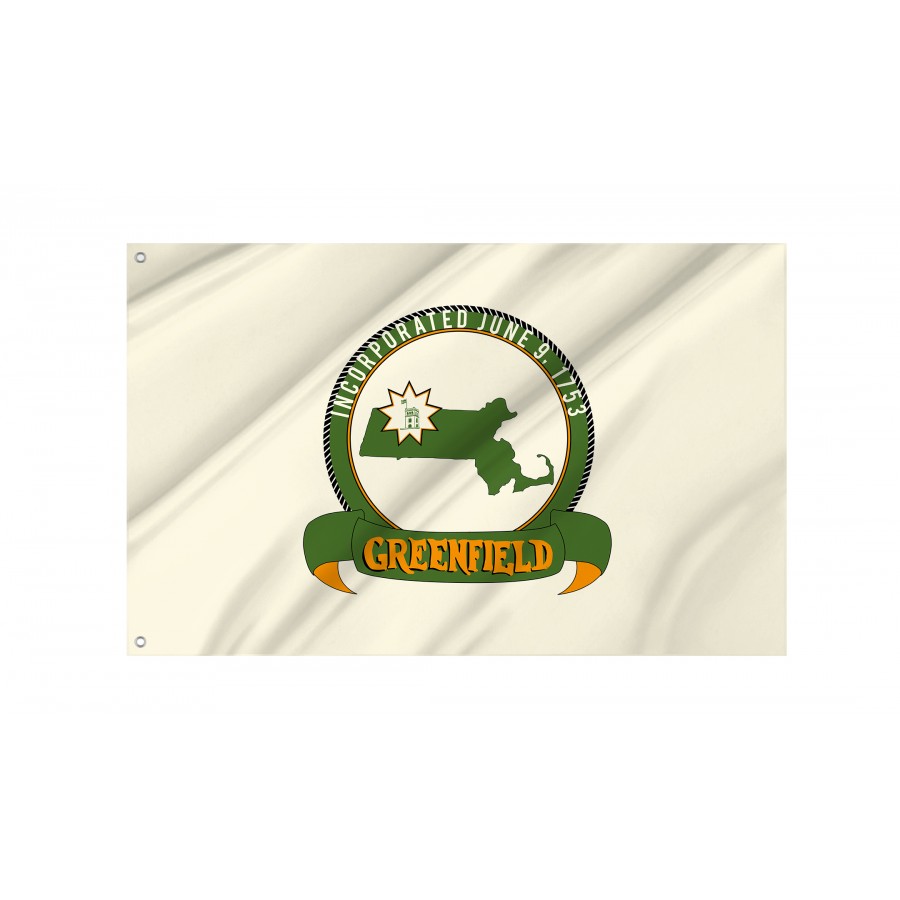 Flag of Greenfield, Massachusetts, Patriotic Flags, Unique Design Print, Flags for Indoor & Outdoor Use