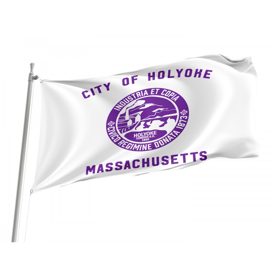 Flag of Holyoke, Massachusetts, Patriotic Flags, Unique Design Print, Flags for Indoor & Outdoor Use