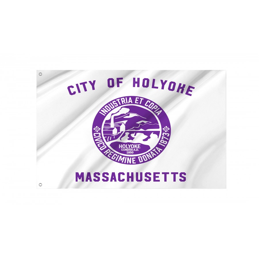 Flag of Holyoke, Massachusetts, Patriotic Flags, Unique Design Print, Flags for Indoor & Outdoor Use