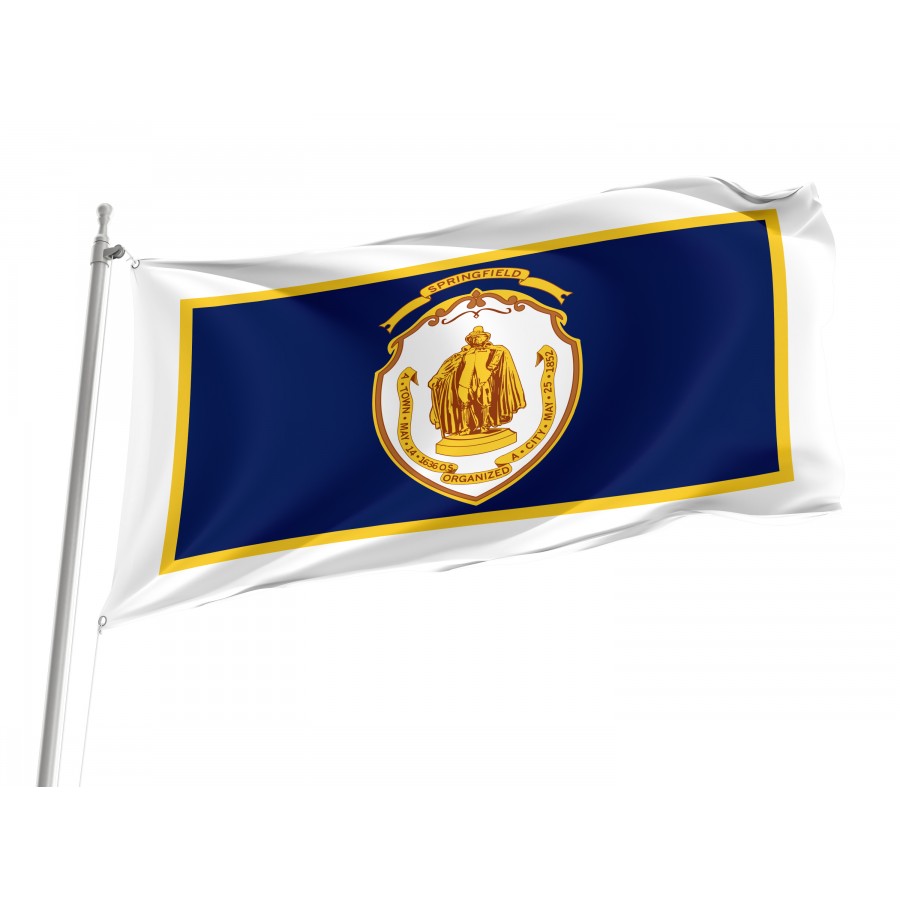 Flag of Springfield, Massachusetts, Patriotic Flags, Unique Design Print, Flags for Indoor & Outdoor Use