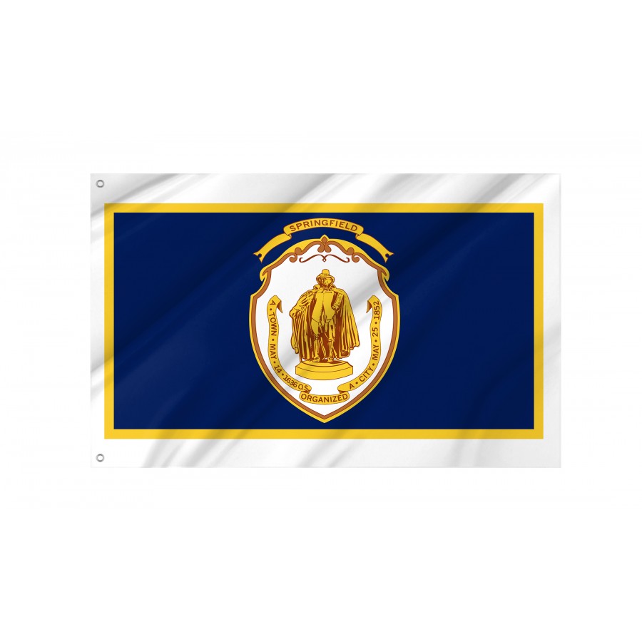 Flag of Springfield, Massachusetts, Patriotic Flags, Unique Design Print, Flags for Indoor & Outdoor Use