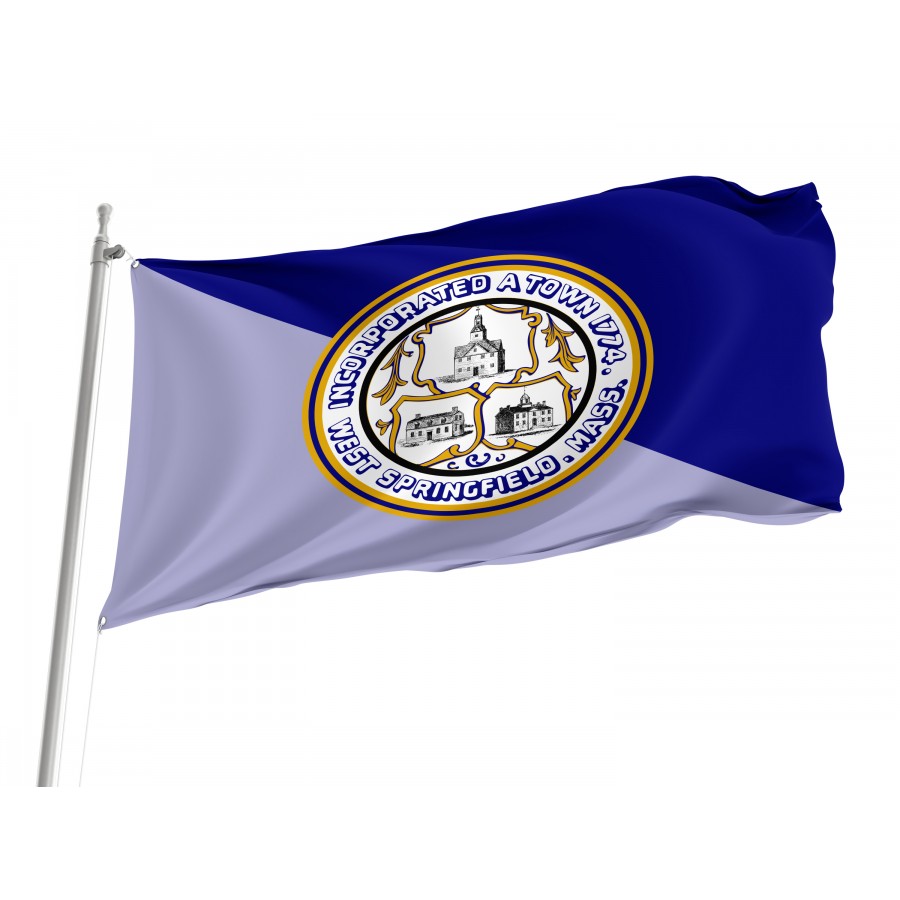 Flag of West Springfield, Massachusetts, Patriotic Flags, Unique Design Print, Flags for Indoor & Outdoor Use