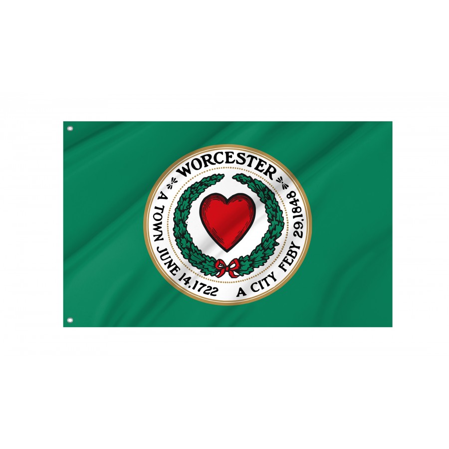 Flag of Worcester, Massachusetts, Patriotic Flags, Unique Design Print, Flags for Indoor & Outdoor Use