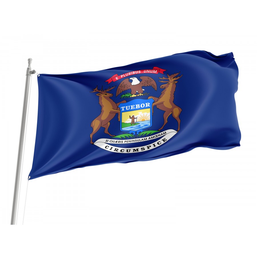 Flag of Michigan State, Patriotic Flags, Unique Design Print, Flags for Indoor & Outdoor Use