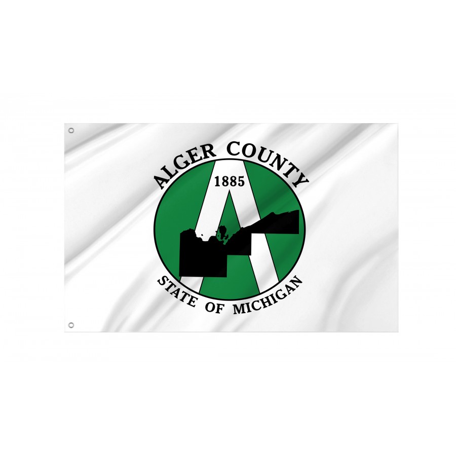 Flag of Alger County, Michigan, Patriotic Flags, Unique Design Print, Flags for Indoor & Outdoor Use