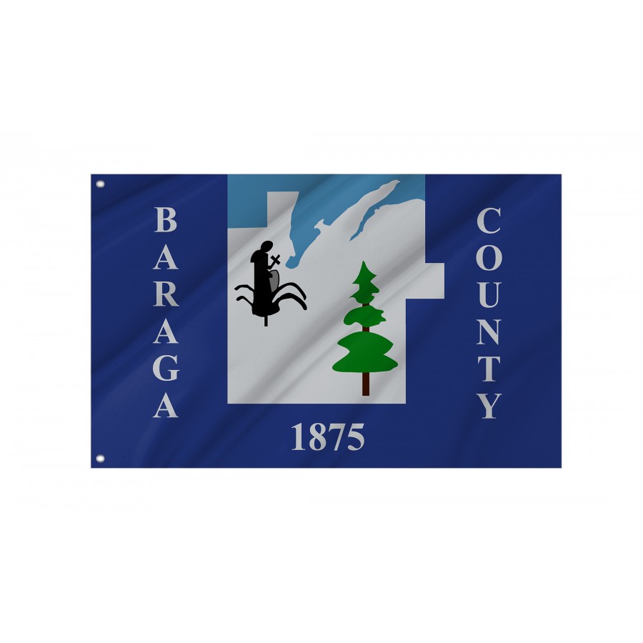 Flag of Baraga County, Michigan, Patriotic Flags, Unique Design Print, Flags for Indoor & Outdoor Use