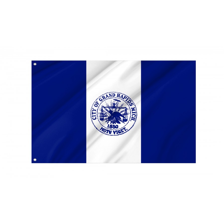 Flag of City of Grand Rapids, Michigan, Patriotic Flags, Unique Design Print, Flags for Indoor & Outdoor Use