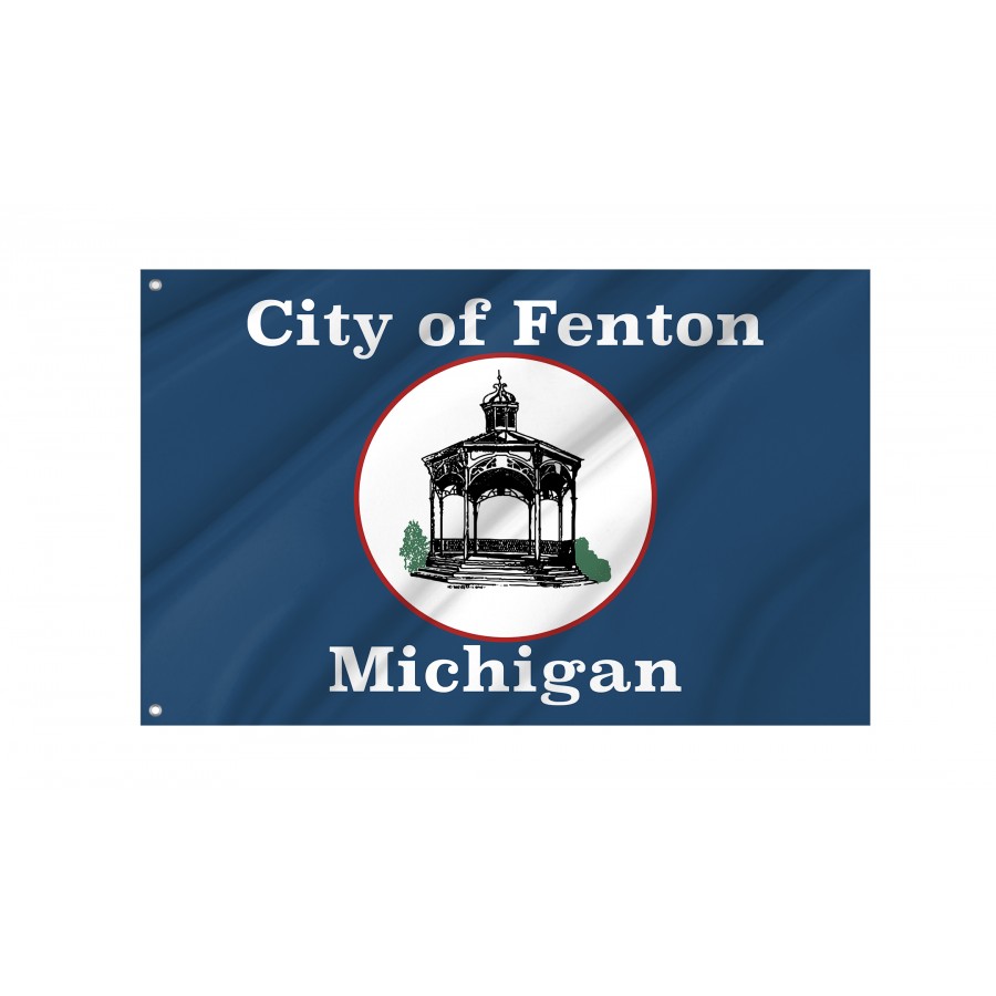 Flag of Fenton, Michigan, Patriotic Flags, Unique Design Print, Flags for Indoor & Outdoor Use
