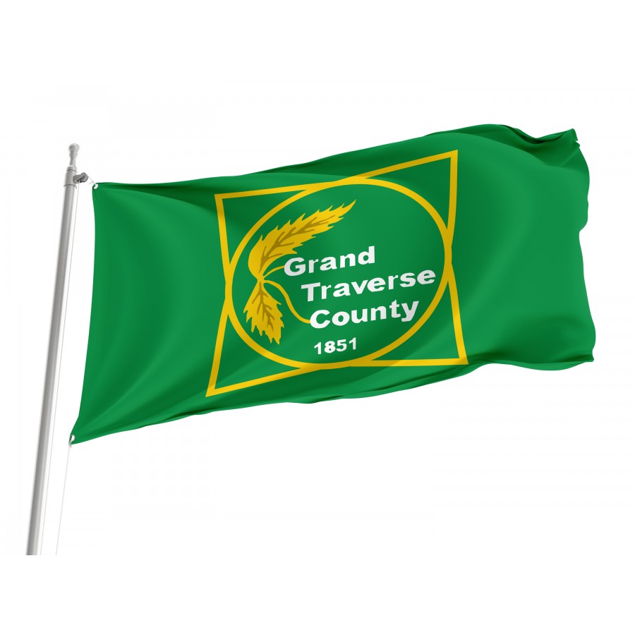 Flag of Grand Traverse County, Michigan, Patriotic Flags, Unique Design Print, Flags for Indoor & Outdoor Use