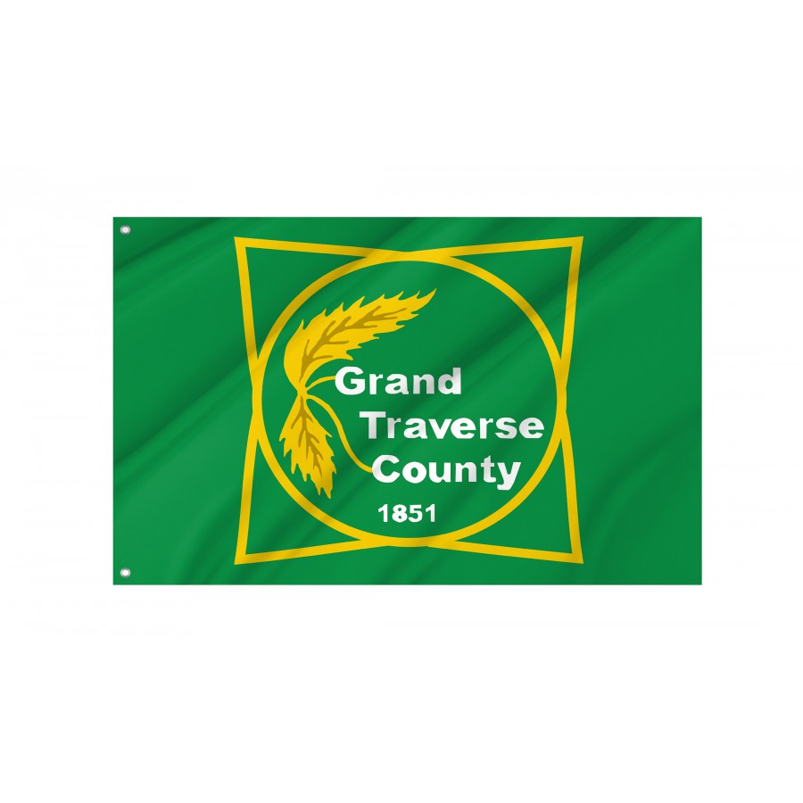 Flag of Grand Traverse County, Michigan, Patriotic Flags, Unique Design Print, Flags for Indoor & Outdoor Use