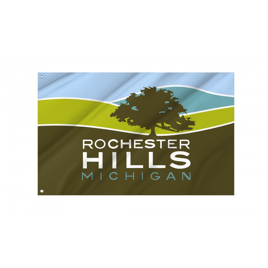 Flag of Rochester Hills, Michigan, Patriotic Flags, Unique Design Print, Flags for Indoor & Outdoor Use
