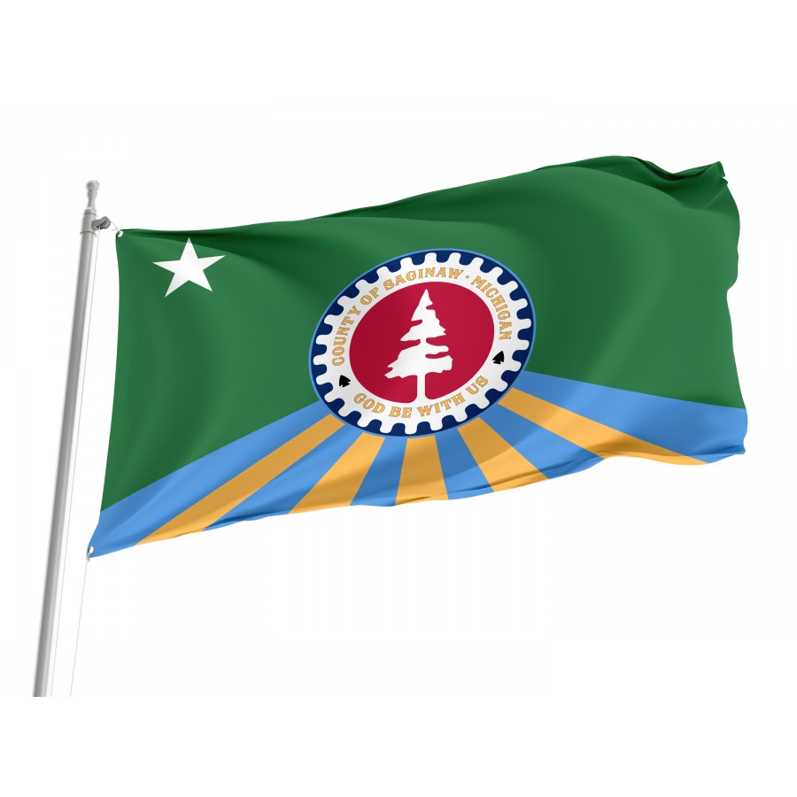 Flag of Saginaw County, Michigan, Patriotic Flags, Unique Design Print, Flags for Indoor & Outdoor Use
