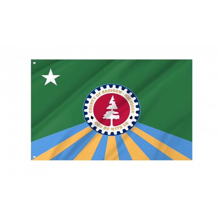Flag of Saginaw County, Michigan, Patriotic Flags, Unique Design Print, Flags for Indoor & Outdoor Use