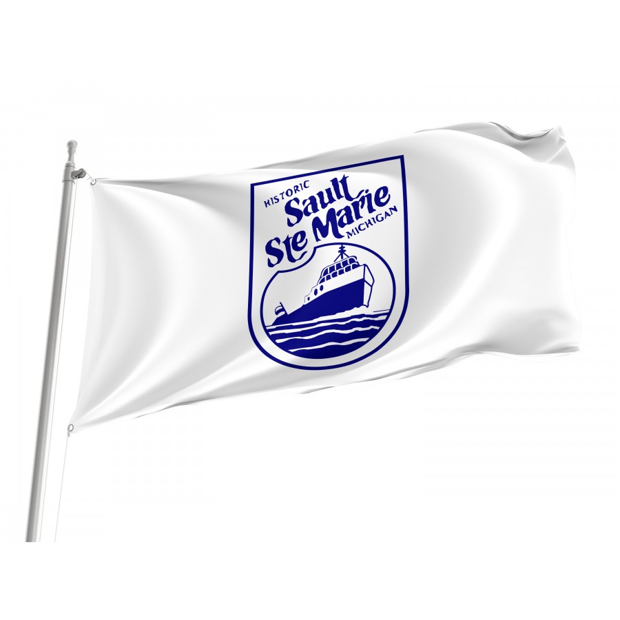 Flag of Sault Ste. Marie, Michigan, Patriotic Flags, Unique Design Print, Flags for Indoor & Outdoor Use