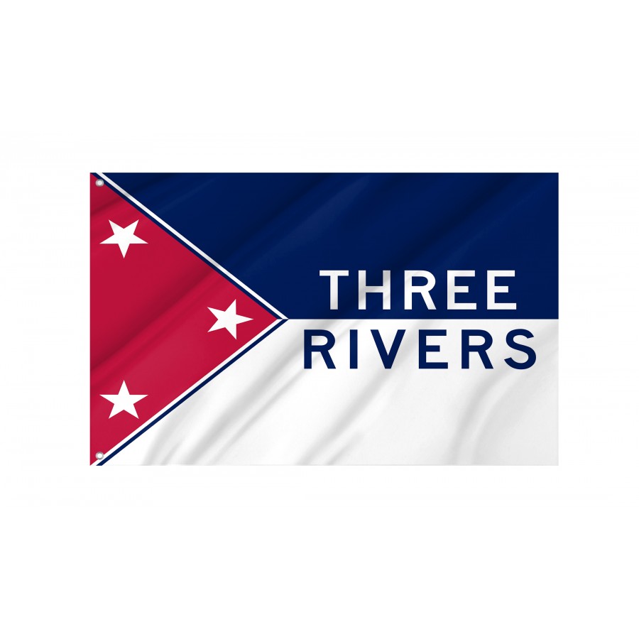 Flag of Three Rivers, Michigan, Patriotic Flags, Unique Design Print, Flags for Indoor & Outdoor Use
