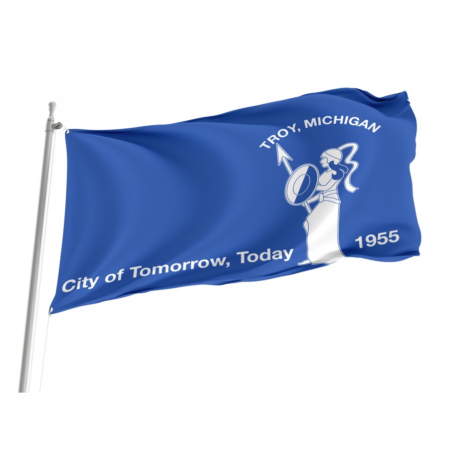 Flag of Troy, Michigan, Patriotic Flags, Unique Design Print, Flags for Indoor & Outdoor Use