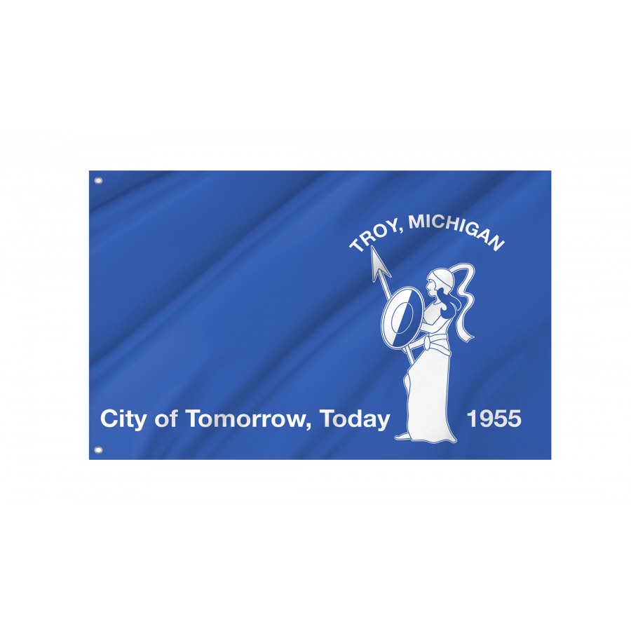 Flag of Troy, Michigan, Patriotic Flags, Unique Design Print, Flags for Indoor & Outdoor Use