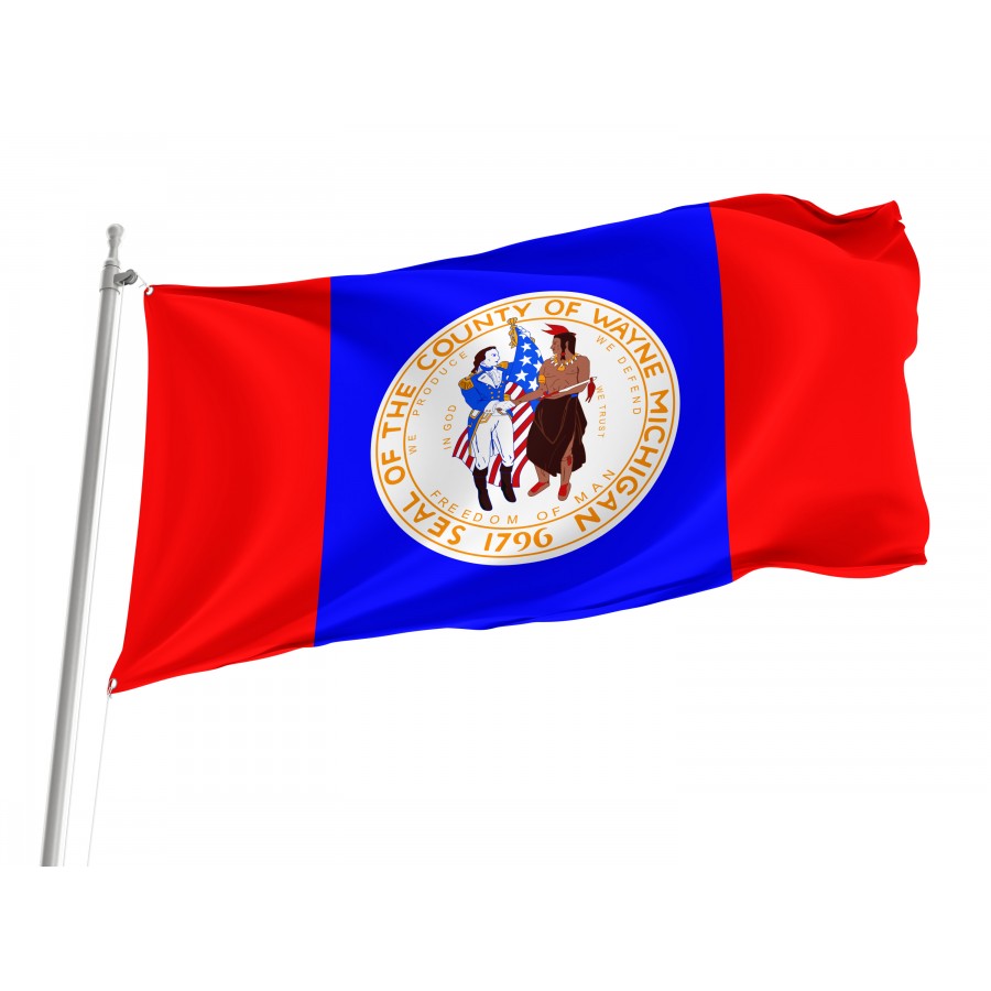 Flag of Wayne County, Michigan, Patriotic Flags, Unique Design Print, Flags for Indoor & Outdoor Use