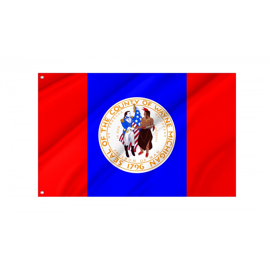 Flag of Wayne County, Michigan, Patriotic Flags, Unique Design Print, Flags for Indoor & Outdoor Use
