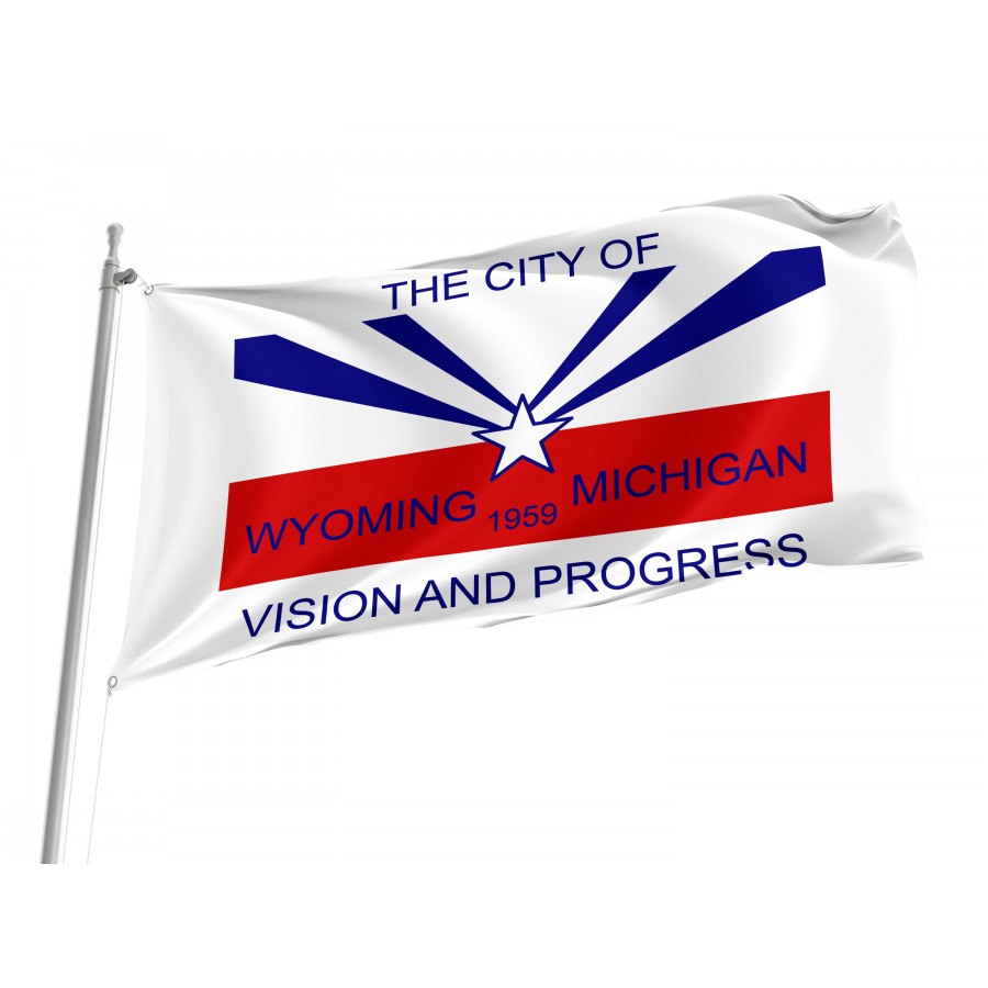 Flag of Wyoming, Michigan, Patriotic Flags, Unique Design Print, Flags for Indoor & Outdoor Use