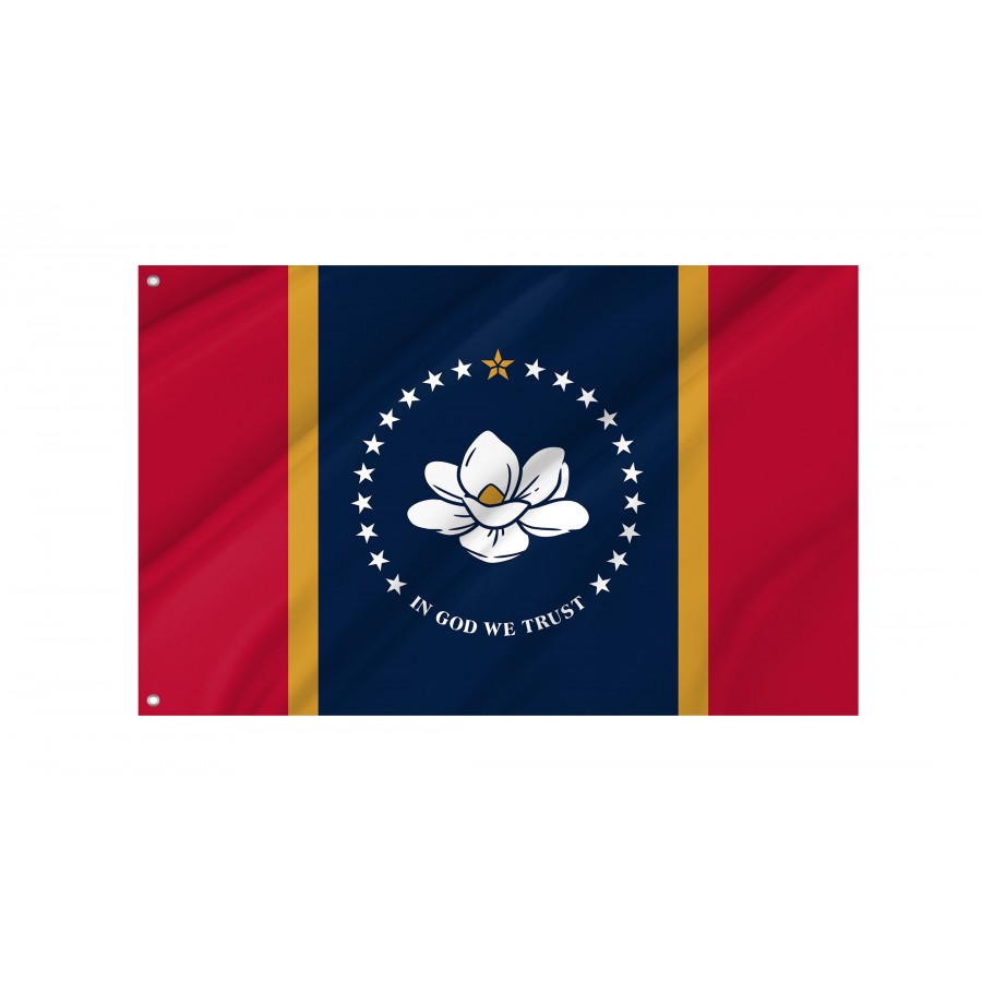 Flag of Mississippi State, Patriotic Flags, Unique Design Print, Flags for Indoor & Outdoor Use
