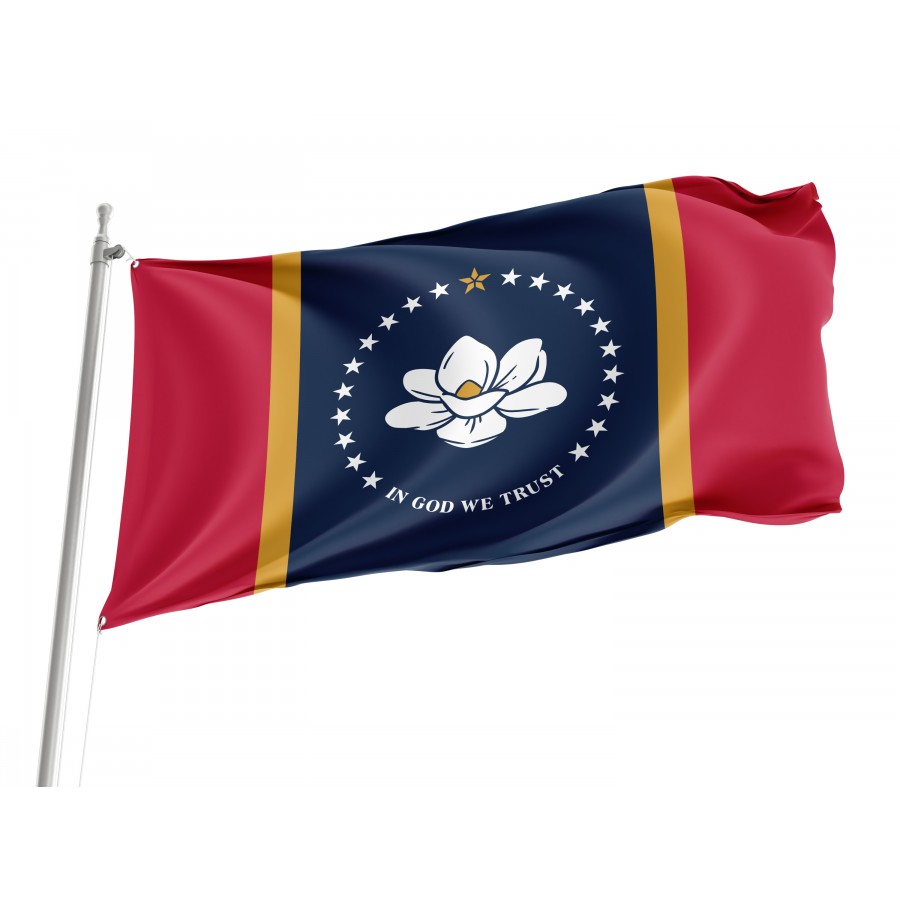 Flag of Mississippi State, Patriotic Flags, Unique Design Print, Flags for Indoor & Outdoor Use