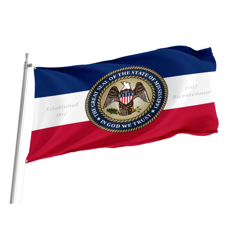Flag of Bicentennial Mississippi, Patriotic Flags, Unique Design Print, Flags for Indoor & Outdoor Use