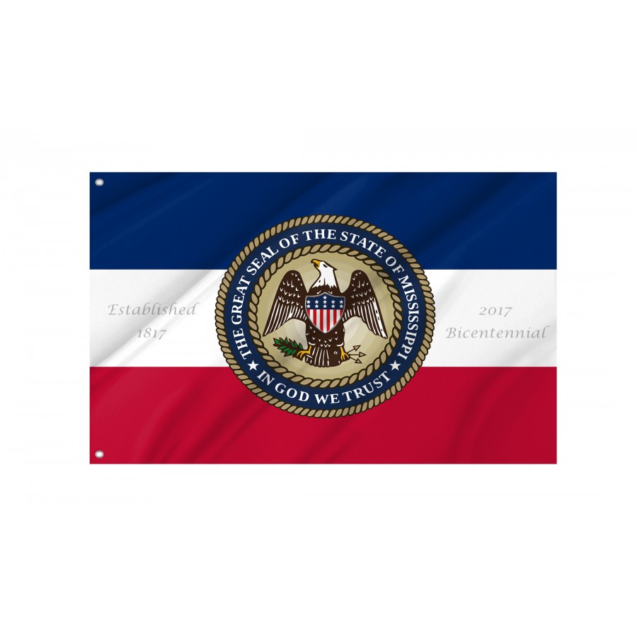 Flag of Bicentennial Mississippi, Patriotic Flags, Unique Design Print, Flags for Indoor & Outdoor Use