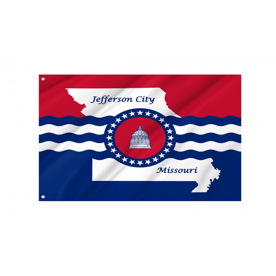 Flag of Jefferson City, Missouri, Patriotic Flags, Unique Design Print, Flags for Indoor & Outdoor Use