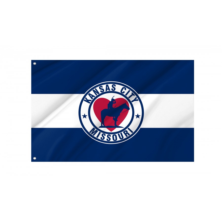 Flag of Kansas City, Missouri 1944-1972, Patriotic Flags, Unique Design Print, Flags for Indoor & Outdoor Use