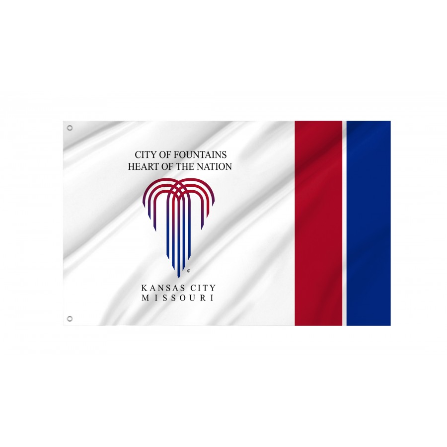 Flag of Kansas City, Missouri 1992-1995, Patriotic Flags, Unique Design Print, Flags for Indoor & Outdoor Use