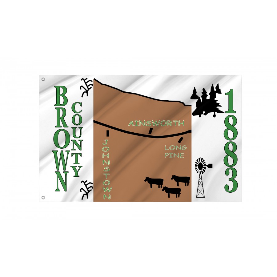 Flag Of Brown County, Nebraska, Patriotic Flags, Unique Design Print, Flags For Indoor & Outdoor Use - High Quality Nebraska for Indoor and Outdoor Use