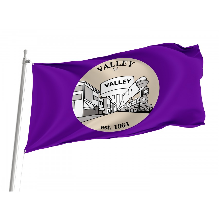 Flag Of Valley, Nebraska, Patriotic Flags, Unique Design Print, Flags For Indoor & Outdoor Use - High Quality Nebraska for Indoor and Outdoor Use